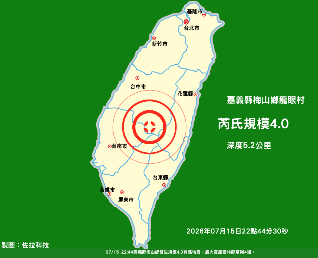 地震震央圖